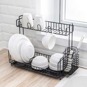 厨房碗架沥水架双层晾放碗碟，架滴水碗柜，碗筷收纳盒筷子盘子置物架