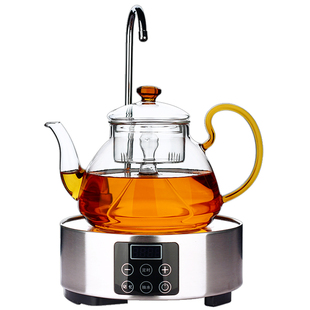 耐热玻璃蒸茶器带抽水自动上水电陶炉煮茶器壶全玻璃蒸茶壶套装