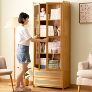 组合书柜子多功能家用客厅落地书架实木儿童储物大书橱多层置物架