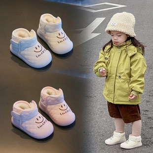 女宝宝棉鞋冬季婴儿软底学步鞋雪地靴0一1-2岁小童加绒加厚鞋子男