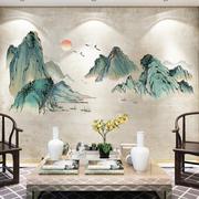 中国风山水画3d立体墙贴画，客厅背景墙壁纸墙纸自粘卧室装饰墙贴纸