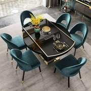 轻奢餐桌椅组合后现代客厅可伸缩圆形多功能，火锅吃饭桌子折叠家具