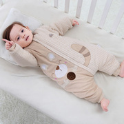 宝宝睡衣纯棉秋冬加厚款 1-2-3岁男女童保暖防踢被婴儿冬季连体衣
