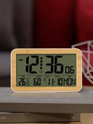 客厅电子时钟夜光挂钟数字，钟表台式温湿度，闹钟简约创意桌面家用