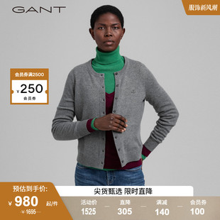 GANT甘特女士休闲短款针织羊毛衫开衫毛衣4805510