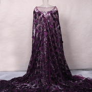 紫色巧克力布料连衣裙高端婆婆，装新娘晚礼服蕾丝，轻薄面料辅料