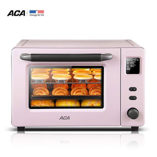 aca北美电器电烤箱家用多功能，烘焙电子式独立控温大容量低温发酵