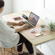日本SANWA超大鼠标垫创意纯色皮质简约办公室大号防水桌垫个性