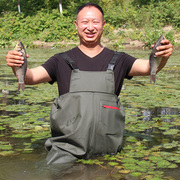 下水裤防水裤加厚耐磨连体捕鱼衩裤半身男女赶海防水衣服水鞋雨裤