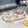 女士精致茶具一人花茶壶，养生壶套装蜡烛加热陶瓷，玻璃煮茶泡茶
