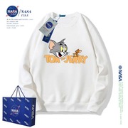 NASA联名猫和老鼠儿童装长袖上衣春秋装男童卫衣女童加绒打底衫潮