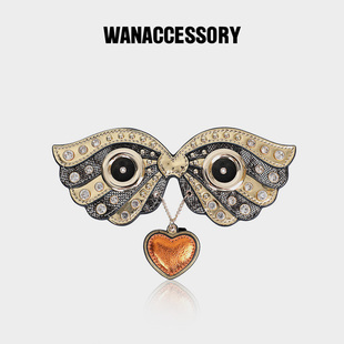 WANACCESSORY裙摆翩翩牛皮换脸猫头鹰眼睛面具万蔻原创设计师