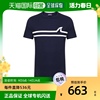 香港直邮Paul & Shark 深蓝色圆领短袖T恤 E19P1009