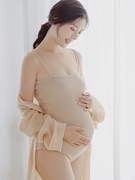 孕妇照服装裸色包身显瘦私房艺术照影楼拍照连体泳装孕妇摄影服装