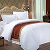 酒店床上用品四件套白色床单被套布草全棉纯棉白宾馆专用床品