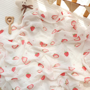 夏季宝宝襁褓婴儿包巾两层纱布浴巾，竹棉盖毯防惊跳抱被新生儿包单