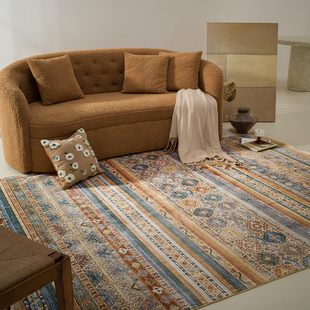 土耳其进口美式高级田园复古波斯客厅卧室地毯欧式轻奢耐脏茶几毯