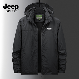 jeep吉普男士棉衣加绒加厚保暖冲锋衣防水防风，大码工装夹克外套潮