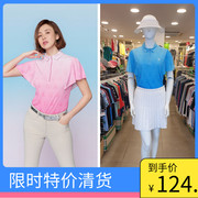 韩国高尔夫女装短袖T恤蝙蝠袖冰丝速干翻领polo衫夏季运动golf球
