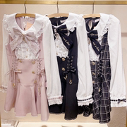 日系春季新色甜美地雷系量产型泡泡，袖小香风裙衣裙裤两件套装