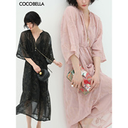 cocobella重工亮丝刺绣，肌理感连衣裙，优雅两件套长裙fr966b