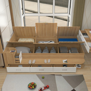网红榻榻米床多功能床柜一体组合床书房小户型现代简约实木双人床