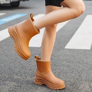 2024雨鞋女款日系时尚，外穿厚底雨靴短筒女士雨天防水防滑水鞋