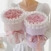 浮雕玫瑰布艺面料，鲜花花束包装纸风花艺，资材手工diy包装材料