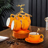 欧式咖啡杯套装 家用简约陶瓷杯英式下午茶杯茶具欧式茶具6杯碟