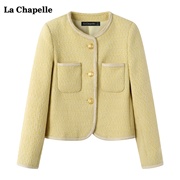 拉夏贝尔/La Chapelle春秋新款名媛小香风短外套女高级感小众上衣