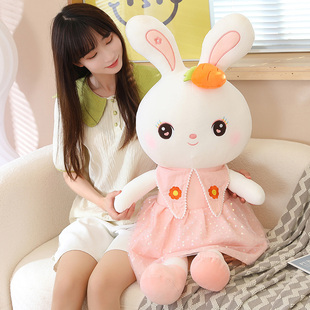 可爱小兔子布娃娃女孩子儿童生日礼物床上睡觉抱玩偶毛绒玩具公仔