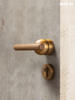 「象」樱桃木复古黄古铜色门把手木门锁磁吸静音房门锁门把