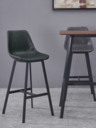 北欧铁艺酒吧椅复古软包吧椅工作室高脚椅子工业风靠背椅家用吧凳