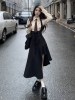 日系学院风吊带连衣裙女学生韩版宽松中长款不规则背带裙子两件套