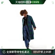 香港直邮潮奢asos男士，look设计宽松款羊毛，绿色蓝色格纹大衣