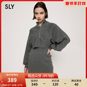 SLY冬季设计感宽松多穿两件套针织连衣裙女030FAA73-2090