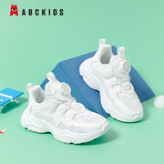 abckids男童小白鞋2024春季运动鞋，网面透气跑步鞋，女童休闲鞋