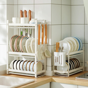 厨房碗盘收纳多层放碗碟，橱柜碗架小型柜内置物架不锈钢水槽沥水篮