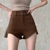 辣妹牛仔短裤女2023年夏季小个子高腰阔腿热裤，小众设计感裤子
