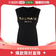 香港直发balmain巴尔曼女士t恤黑色无袖圆领，套头时尚休闲潮搭