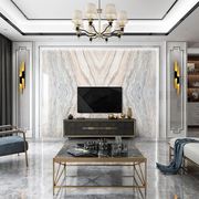 定制岩板美式电视背景墙石材大理石微晶石瓷砖欧式石纹客厅造型护