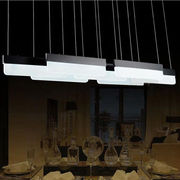 现代简约长方形餐厅客厅吊灯创意片状led灯咖啡厅吧台办公室吊灯8