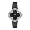 黑色皮表带表士手表镶钻翻盖个性手表花朵气质女诗高迪时尚