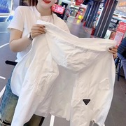 白色短款冲锋衣外套女春秋2023欧货小个子，休闲运动夹克棒球服