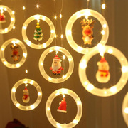 圣诞装饰窗帘灯串场景布置房间橱窗造型创意氛围圆环卡通挂件彩灯