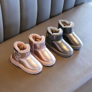 儿童雪地靴防水防滑男童女童，加绒保暖短靴，2023冬季宝宝童鞋童靴子