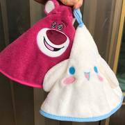 可爱珊瑚绒儿童擦手吸水方巾幼儿园小毛巾加厚厨房挂巾洗碗抹手布