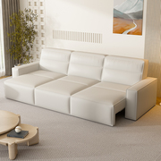 意式极简现代简约客厅功能小户型电动沙发两用可伸缩硅胶皮沙发床