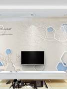 8d电视背景墙壁纸简约抽象麋鹿壁画3d北欧客厅自粘墙纸5d影视墙布