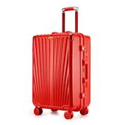 定制结婚红箱子 陪嫁拉杆箱 大容量ABS万向轮行李箱女定制